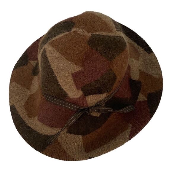 Albertus Swanepoel Accessories - Albertus Swanepoel Brown Camo Pattern Rabbit Hair Blend Fuzzy Floppy Bucket Hat